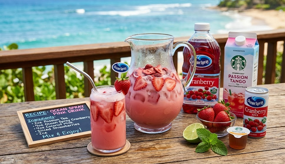 Starbucks Pink Drink Recipe with Ocean Spray